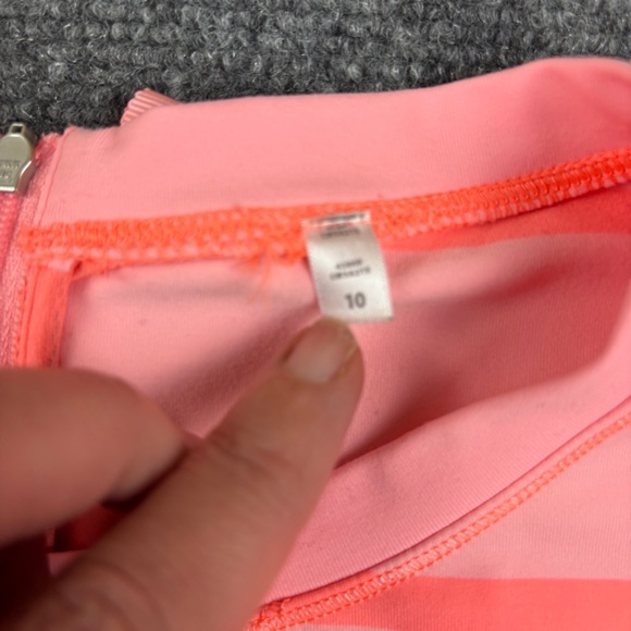 LULULEMON Women’s Lululemon Run: Warm Up Crew Ocean Stripe Coral /Orange size 10 - Picture 9 of 11